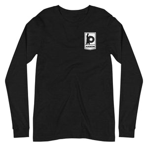 Rubber Worker Left Chest Print Unisex Long Sleeve Tee Black