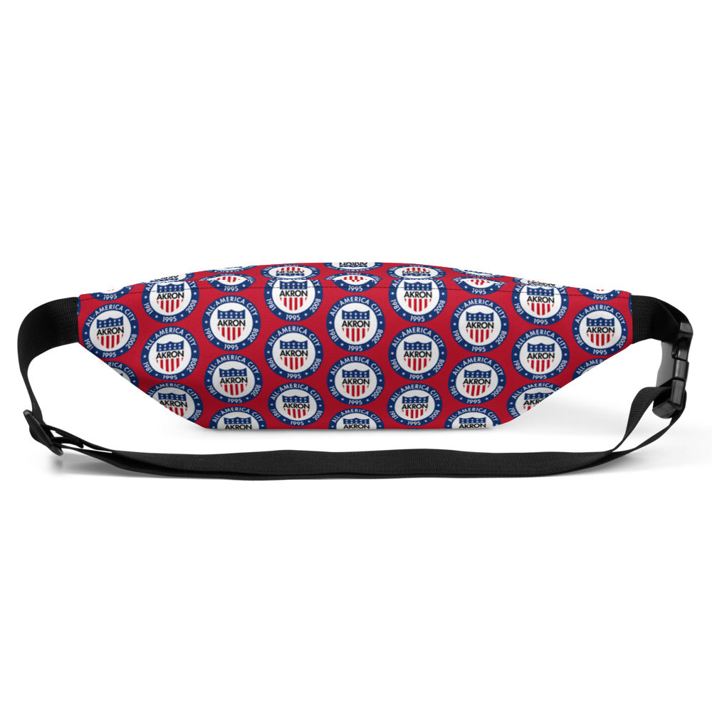 City of Akron Seal Red Fanny Pack