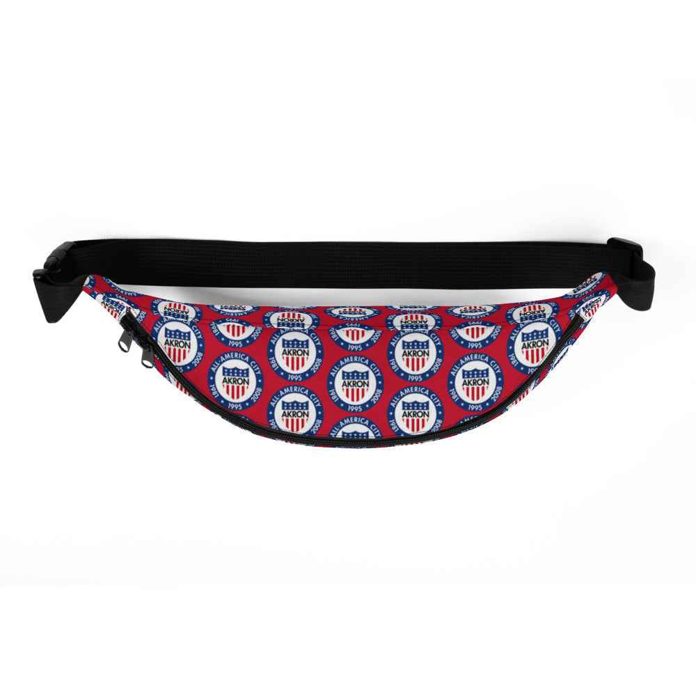 City of Akron Seal Red Fanny Pack