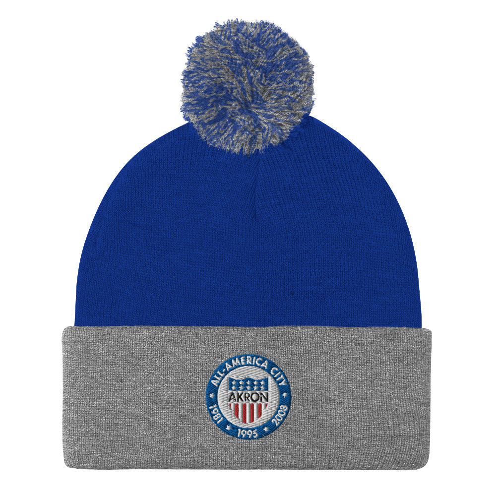 City of Akron Seal Pom-Pom Beanie